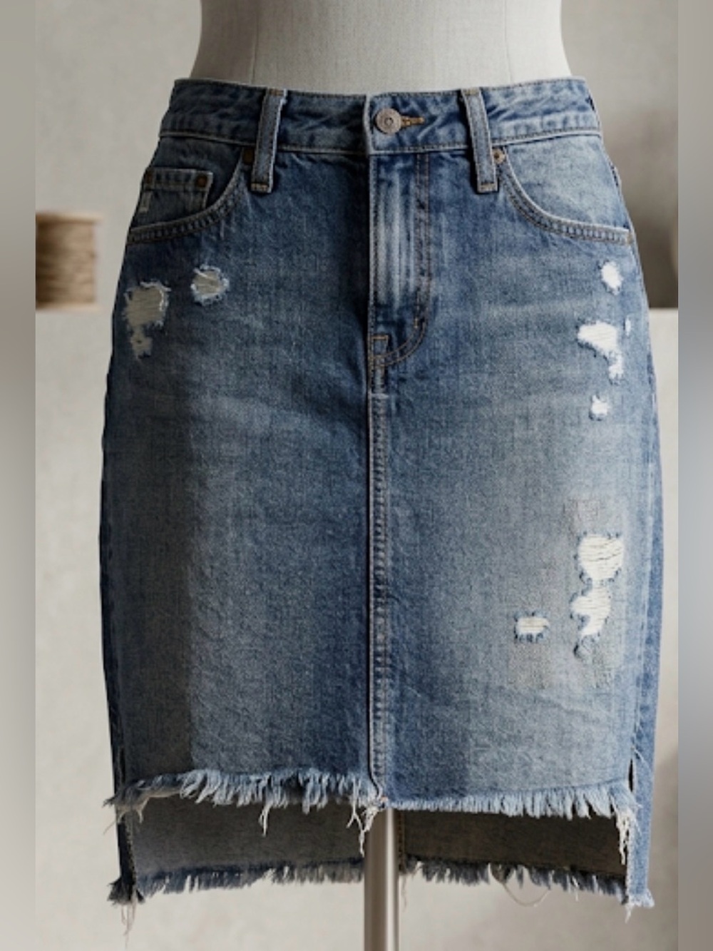 AG Adriano Goldschmied Faded Blue Mini Skirt